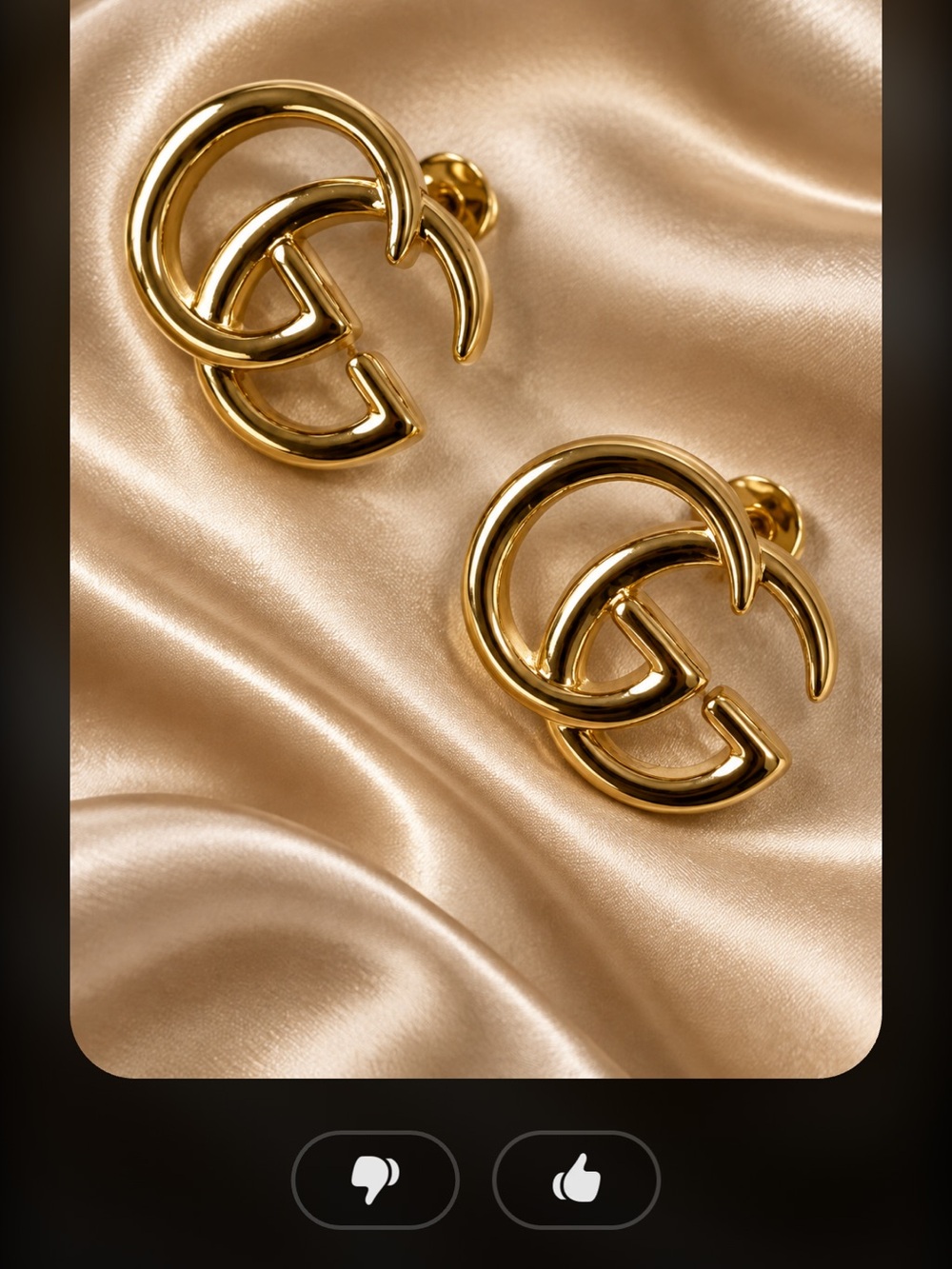 Gucci Polished Gold Interlocking G Drop Earrings